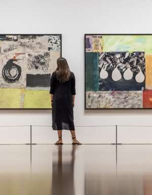 a woman admiring artworks at The Queensland Art Gallery | Gallery of Modern Art (QAGOMA)