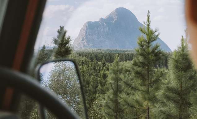 a scenic drive along Glass House Mountains, Brisbane day trips