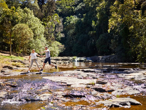 two people exploring Gardners Falls 