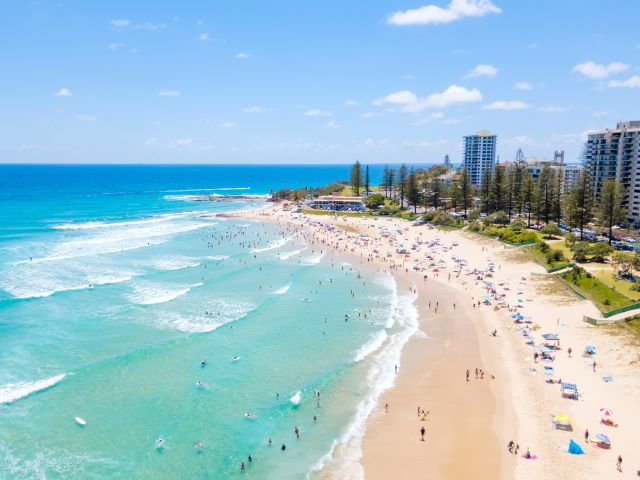 Coolangatta Beach on the Gold Coast, Queensland