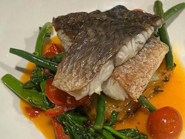 a food plate at Gregory’s Cafe Restaurant, Port Fairy