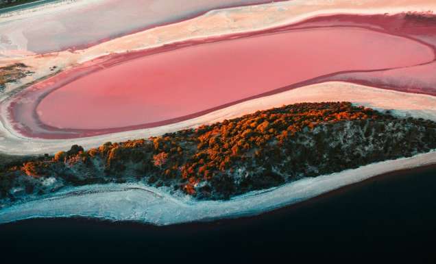 the Pink Lakes on Rottnest Island