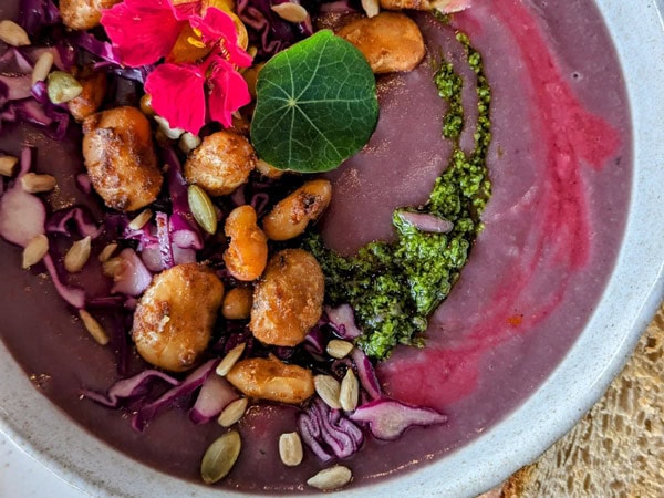 a close-up shot of food at Home Grown cafe, Port Fairy