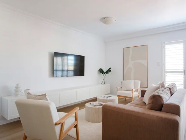 the living room interior at Kings Park Oasis, Perth