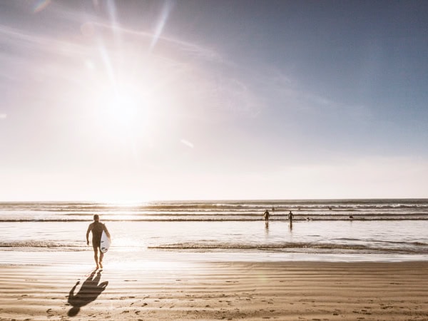 surfing on a sunny day in Port Fairy