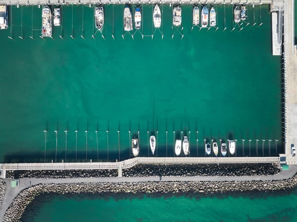 an aerial view of the Portarlington Pier