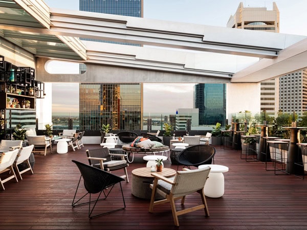 the rooftop bar at QT Perth