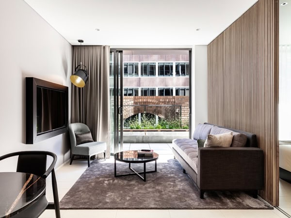 one of the rooms at SKYE Suites in Sydney