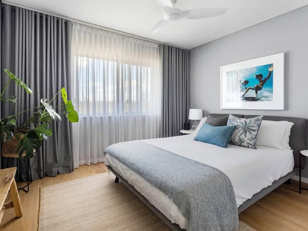 the bed at Stylish Cottesloe Retreat, Perth