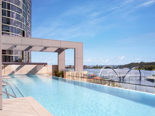 the infinity pool at Ritz Carlton Perth