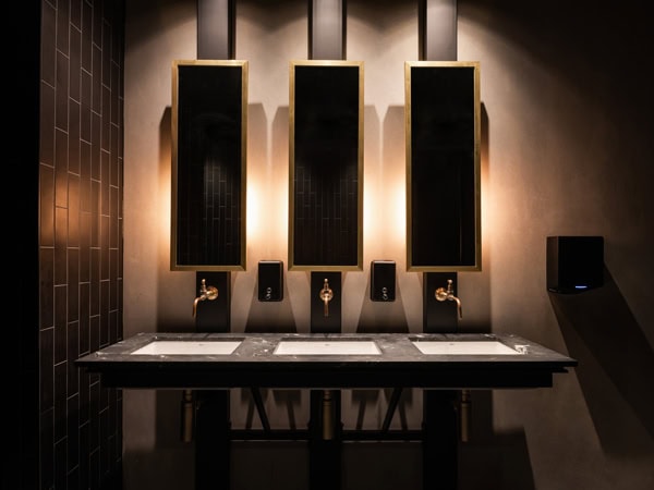 a classy bathroom interior at Warders Hotel, Perth