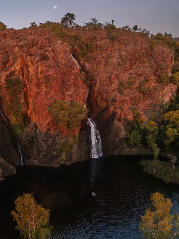 an aerial view of Wangi Falls, Litchfield National Park