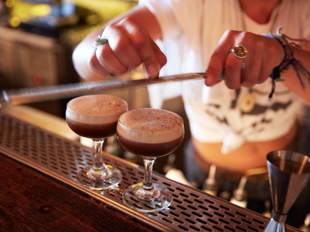 a bartender making cocktails at Pocket Bar, Terrigal
