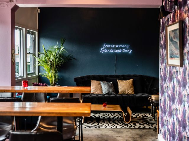 the bar interior of The Savoy Bar & Music, Long Jetty