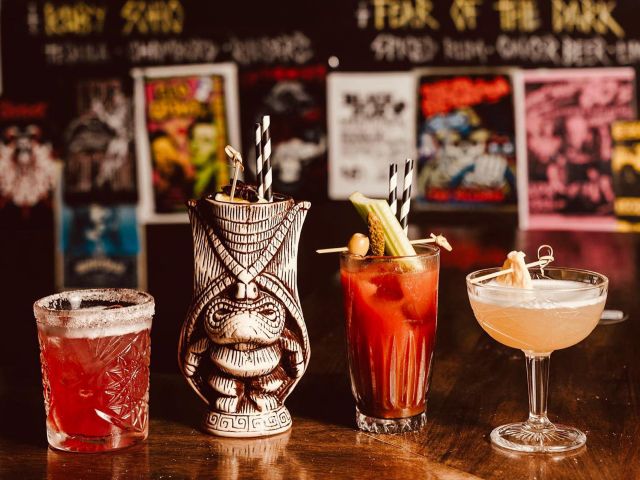 an array of drinks at Lost Souls, Terrigal