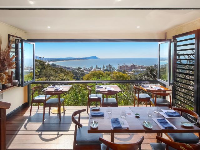 dining with ocean views at The Cowrie, Terrigal