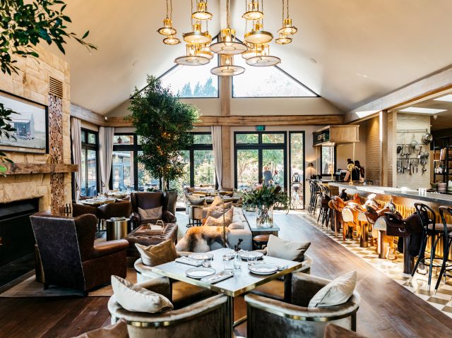 the elegant dining interior at Saddles, Mt White