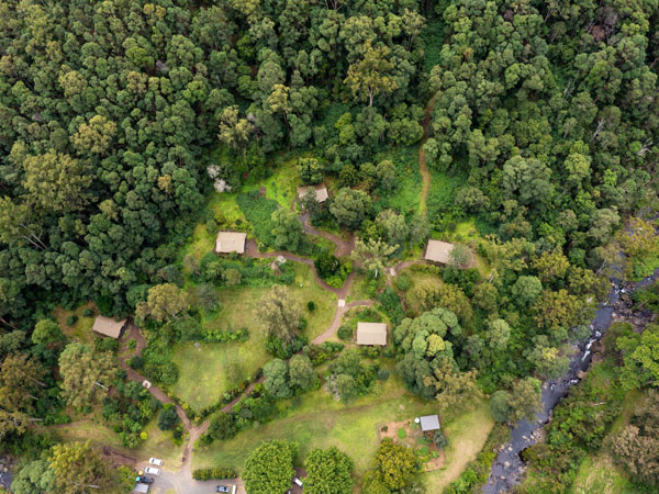 an aerial view of Nighfall camping grounds on the Gold Coast
