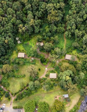 an aerial view of Nighfall camping grounds on the Gold Coast