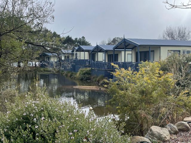 lakeside cabins at Capital Country Holiday Park, Canberra