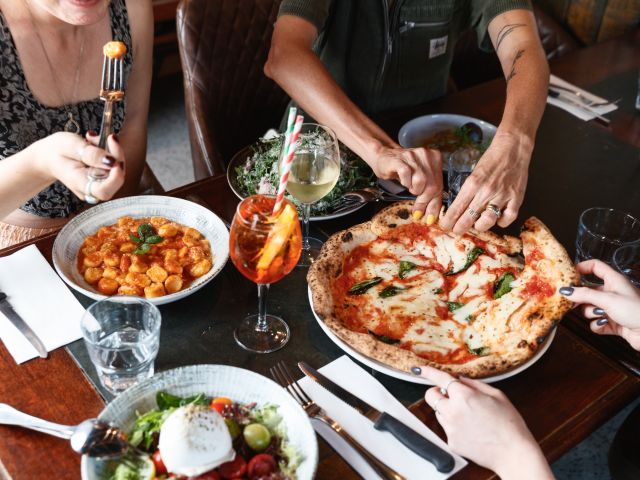 pizza and pasta at Queen Margherita of Savoy, Cronulla