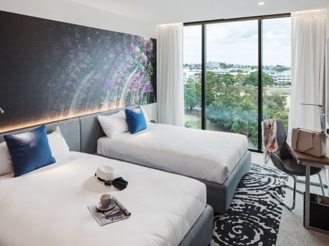 the standard twin bedroom at Novotel Brisbane South Bank, South Brisbane