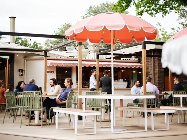 an open-air dining area at Rosa’s, Canberra