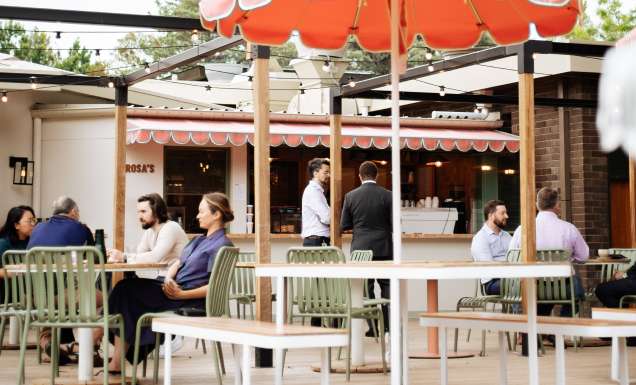 People sitting outside as Rosa's in Canberra