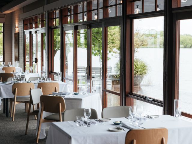 the fine dining interior of The Boat House, Canberra