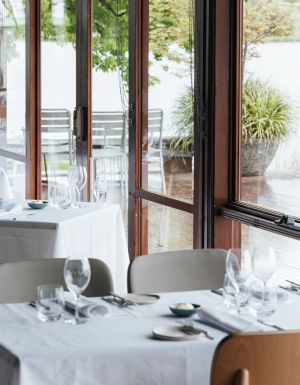 the fine dining interior of The Boat House, Canberra