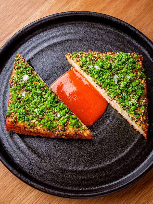 Prawn toast at Messina Creative Snackbar