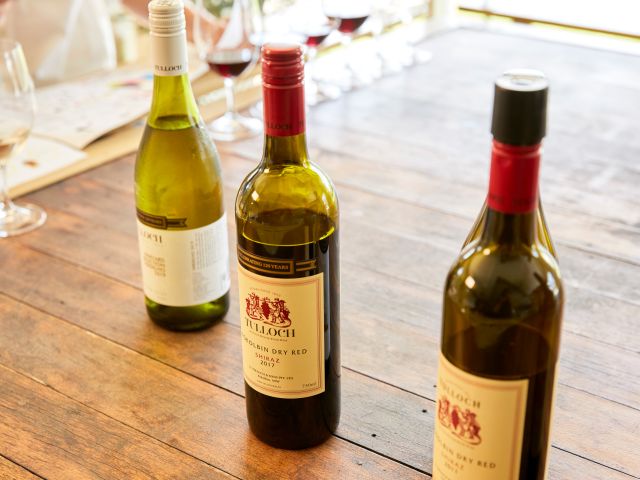 three bottles of Tulloch Wines, Pokolbin