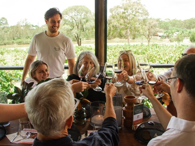 wine and cheese tasting at a private Stay and Sip session, Hunter Valley