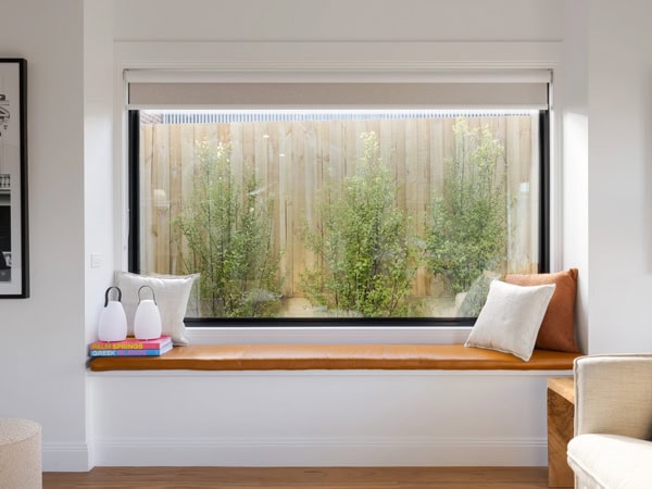 garden views from the window at 1 Beach House, Warrnambool