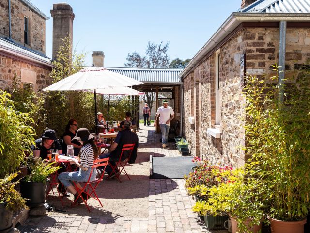 Patrons enjoying food and drink at 29 Nine 99 Yum Cha and Tea House in Rylstone, east of Mudgee.