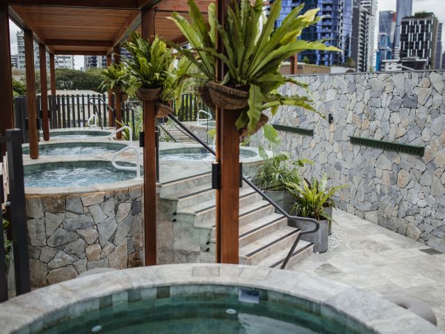 mineral pools at Soak Bathhouse in Brisbane