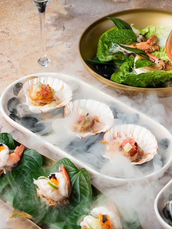 seafood dishes at LimLay, Burleigh Heads restaurants