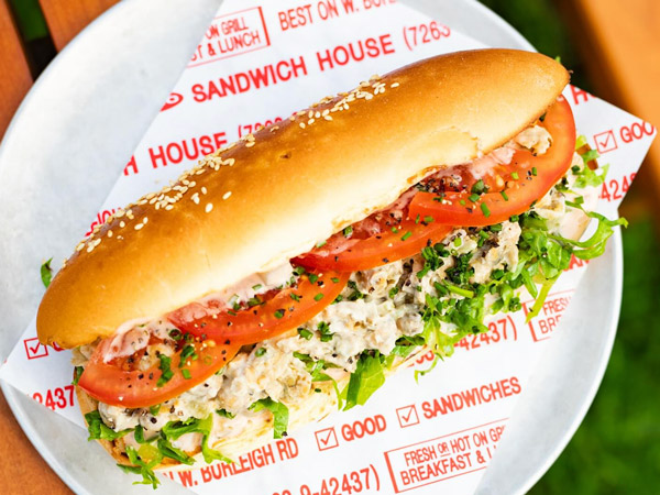 a huge sandwich at MC’s, Burleigh Heads restaurants