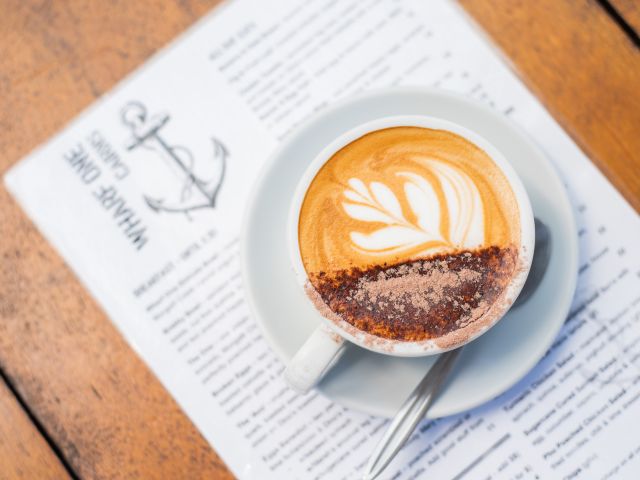coffee at Wharf One Cafe, Cairns