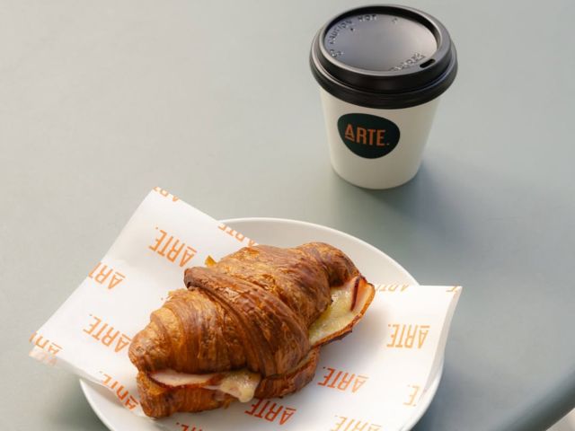 coffee with pastry at Arte Café, Cairns