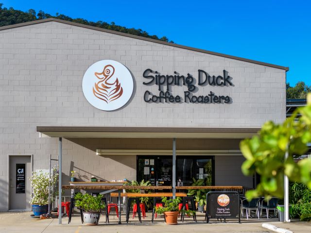 Sipping Duck Coffee Roasters, Cairns