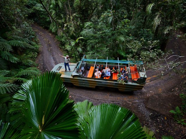 an Army Duck Tour at Rainforestation, Cairns