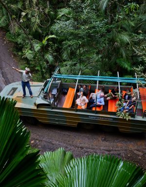 an Army Duck Tour at Rainforestation, Cairns