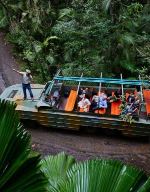 an Army Duck Tour at Rainforestation, Cairns