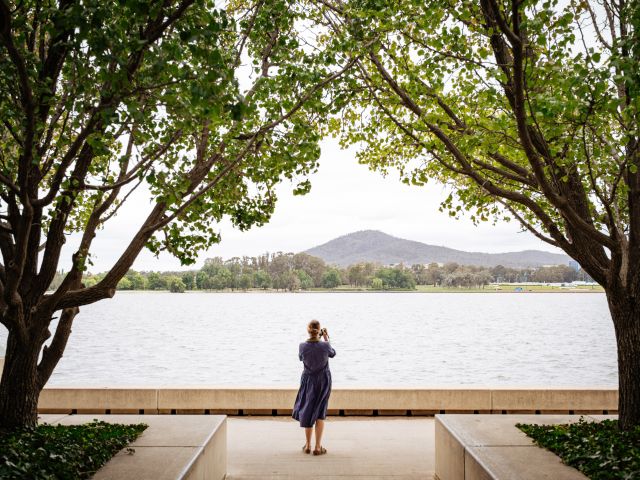 views across Lake Burley Griffin, Canberra