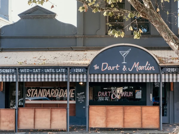 the restaurant exterior of The Dart & Marlin, Warrnambool