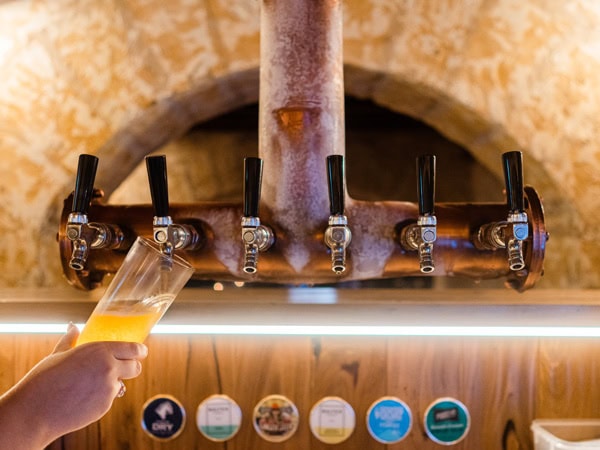 getting tap beer at at Frolic Lane - Warrnambool