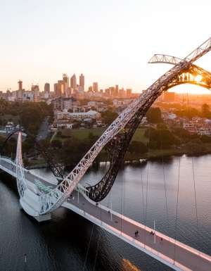 the Matagarup Bridge in Perth