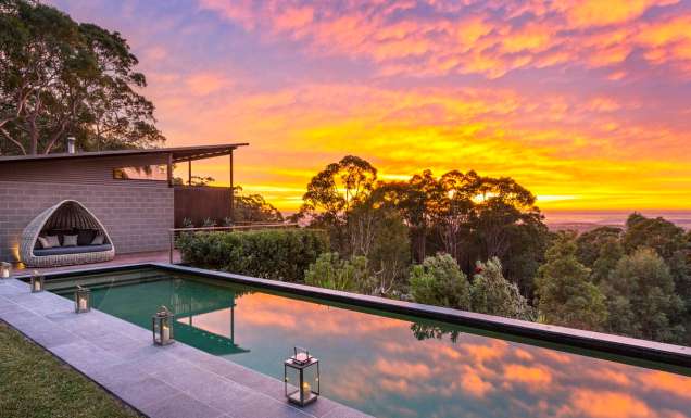 Spicers Sangoma Retreat at sunset in the Blue Mountains