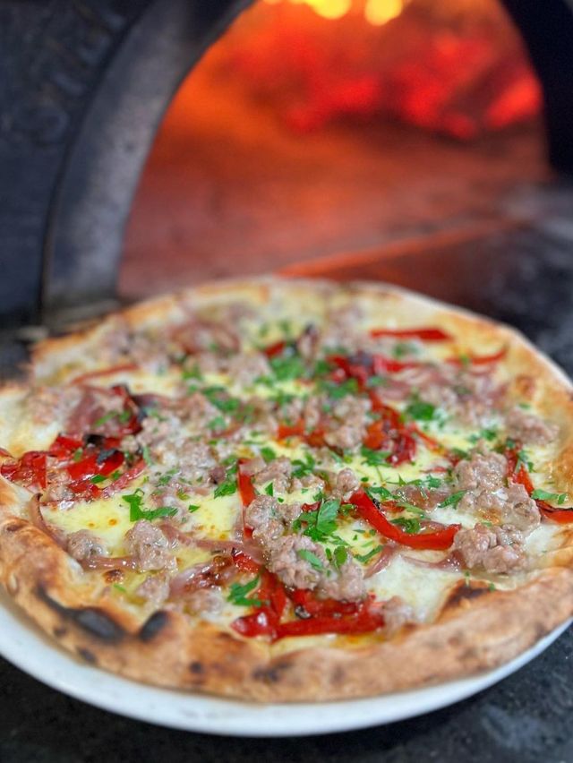 a whole pizza at Julius Pizzeria, Brisbane